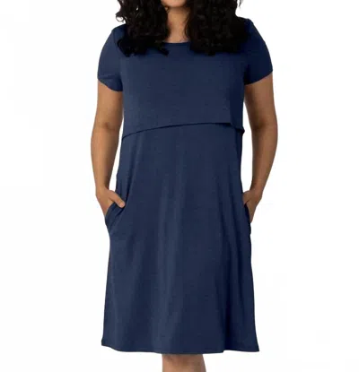 Kindred Bravely Bamboo Maternity & Nursing Dress In Navy In Blue