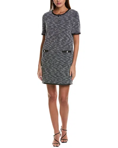 Hugo Boss Dotira Boucle Shift Dress In Gray