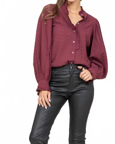 Antik Batik Yvette Blouse In Burgundy In Burgundy