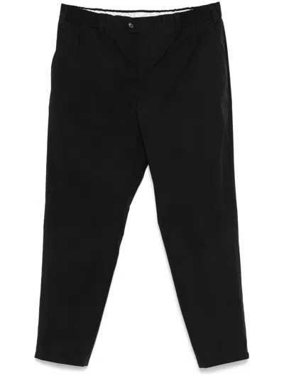 Pt Torino Refined Black Trousers With Hidden Closure In Black