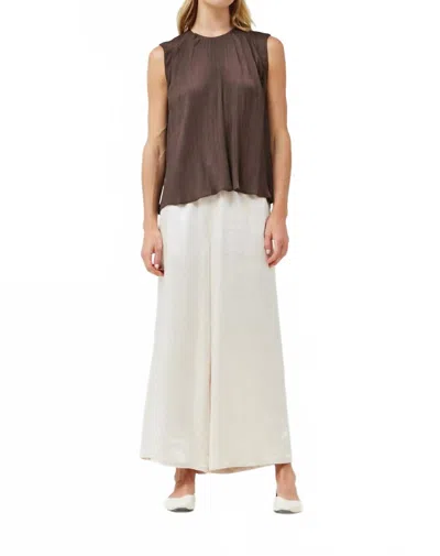 Grade & Gather Stay With Me Satin Pants In Cream In White