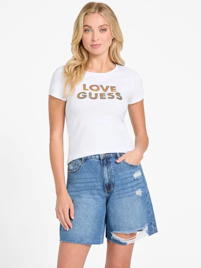 Guess Factory Eco Jillian Logo Tee In White