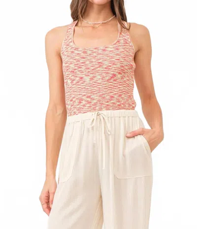 Another Love Indira Cross Back Tank Top In Infra Red Spacedye In Pink