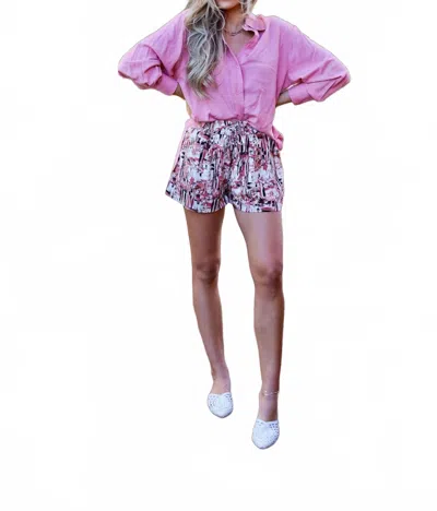 Glam Stroke Of Style Silk Shorts In Blush