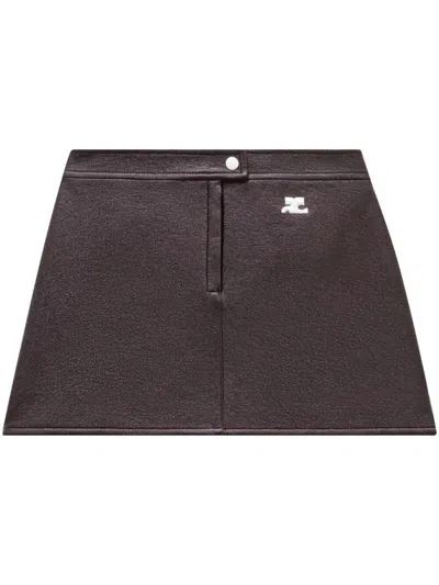 Courrèges Reedition Vinyl Miniskirt Clothing In Burgundy
