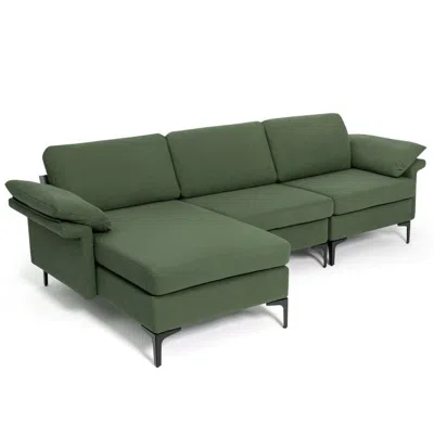 Hivvago Extra Large Modular L-shaped Sectional Sofa With Reversible Chaise For 4-5 People In Green