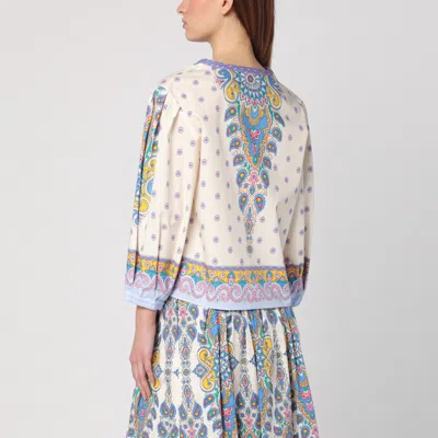 Etro Printed Cotton Blouse With Balloon Sleeves