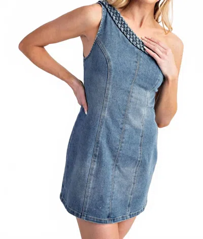 Heyson Asymmetric Denim Dress In Blue In Blue