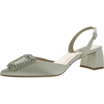 Badgley Mischka Emmie Womens Satin Poi Slingback Heels