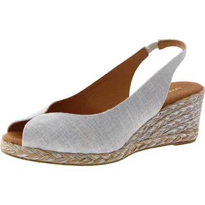Andre Assous Audrey Womens Canvas Shimmer Slingback Heels