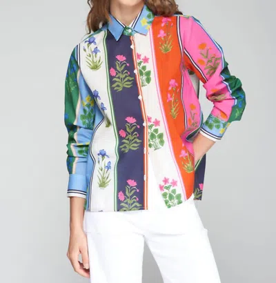 Vilagallo Long Sleeve Floral Button Down Shirt In Multi In Multi
