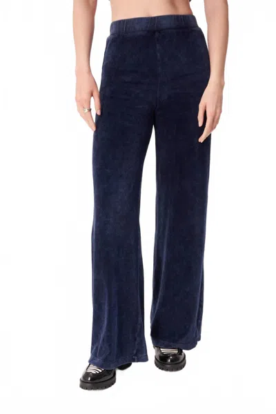 Project Social T Find Me Here Washed Velour Pants In Navy In Blue