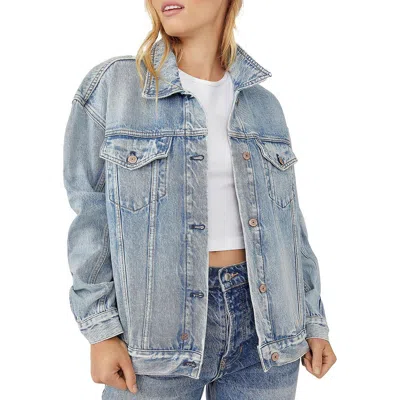 We The Free Jolene Womens Distressed Trucker Denim Jacket In Multi