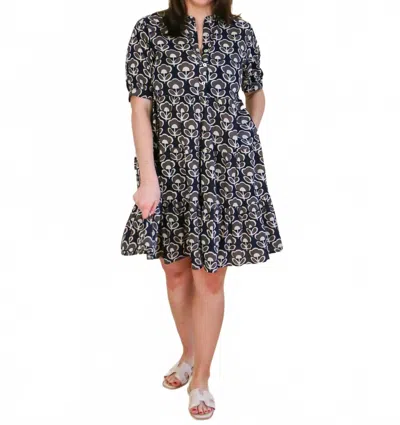 Ivy Jane Budding Flowers Dress In Black In Blue