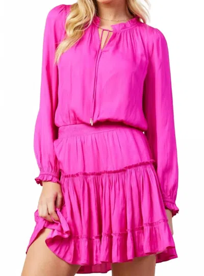 Skies Are Blue Making Waves Tiered Mini Dress In Pink In Pink