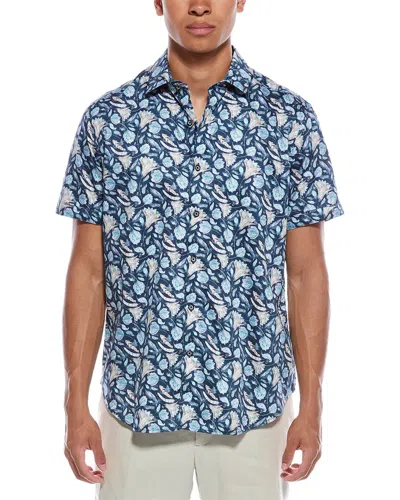 Robert Graham Floral Print Short Sleeve Cotton Button-up Shirt In Multi