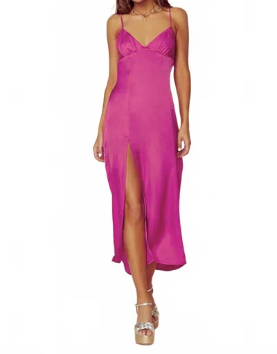 Blue Life Tessa Slip Midi Dress In Fuschia
