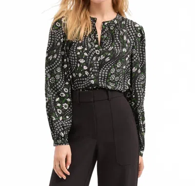 Veronica Beard Ashlynn Silk Blouse In Black Multi