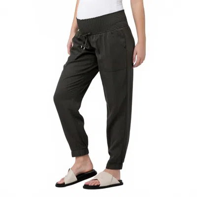 Ripe Tencel 'off Duty' Maternity Jogger Pant In Olive In Animal Print
