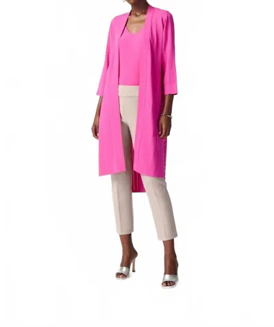 Joseph Ribkoff Rib Knit Coverup Cardigan In Ultra Pink In Multi