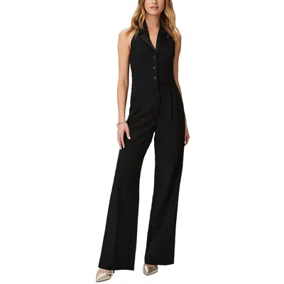 Paige Vienna Womens Satin Trim Open Back Jumpsuit