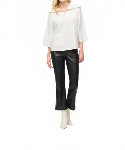 Joseph Ribkoff Leather Kick Flare Pant In Black In Black