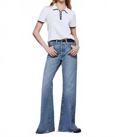 Frame The Sport Tipped Cotton Polo In White