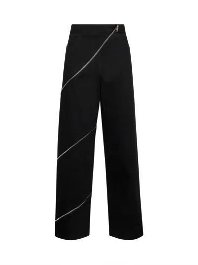 Alaïa Womens Noir Alaia Spiral Two-patch-pockets Wide-leg High-rise Denim-blend Trousers In Black