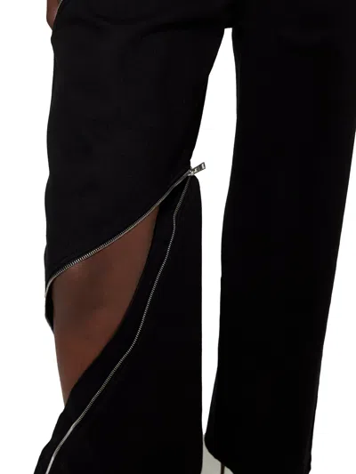 Alaïa Womens Noir Alaia Spiral Two-patch-pockets Wide-leg High-rise Denim-blend Trousers In Black