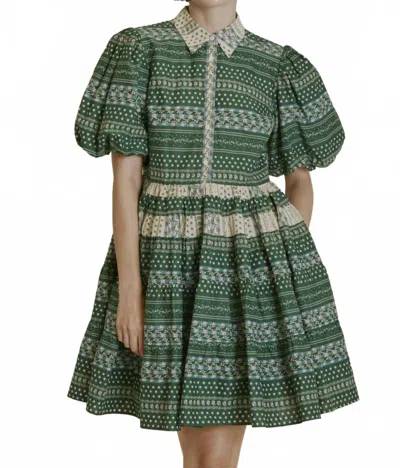 Aureum Floral Mixed Puff Mini Dress In Mul