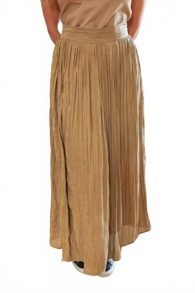 See U Soon Crinkled Maxi Skirt In Camel