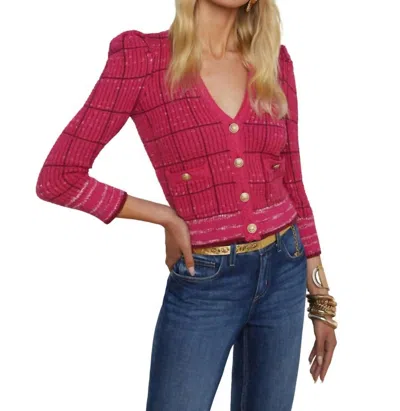 L Agence Jenni Cardigan In Pink Multi