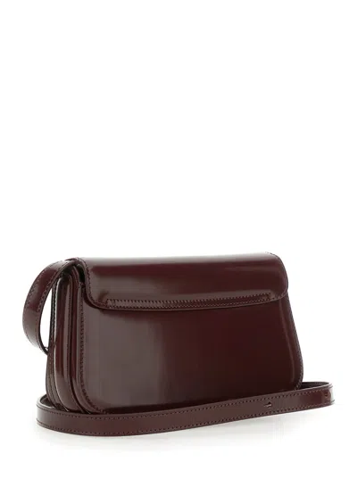 Ami Alexandre Mattiussi Ami Paris 'paris Paris' Bordeaux Crossbody Bag With Adc Patch On The Front In Leather Woman