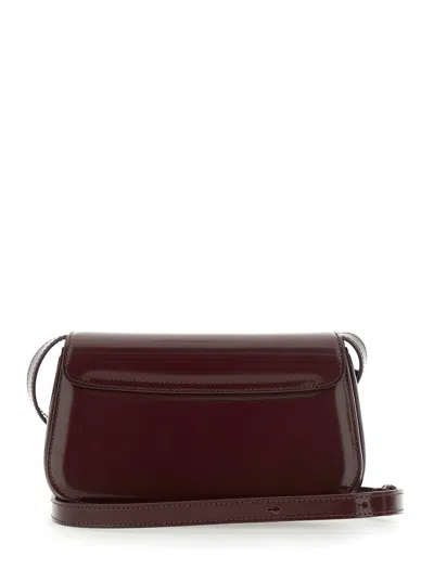 Ami Alexandre Mattiussi Ami Paris 'paris Paris' Bordeaux Crossbody Bag With Adc Patch On The Front In Leather Woman