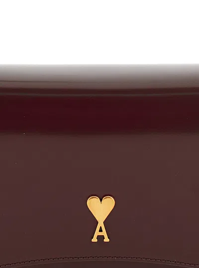Ami Alexandre Mattiussi Ami Paris 'paris Paris' Bordeaux Crossbody Bag With Adc Patch On The Front In Leather Woman