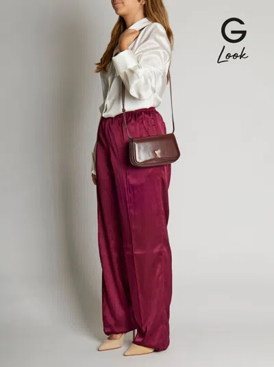 Ami Alexandre Mattiussi Ami Paris 'paris Paris' Bordeaux Crossbody Bag With Adc Patch On The Front In Leather Woman