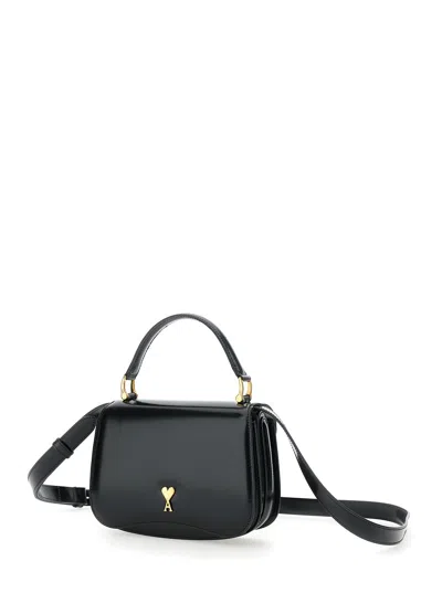 Ami Alexandre Mattiussi Black Handbag With Adc Patch On The Front And Adjustable And Removable Shoulder Strap