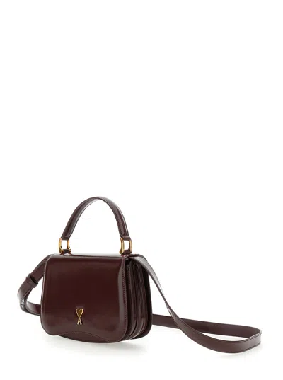Ami Alexandre Mattiussi Ami Paris Bordeaux Handbag With Adc Patch On The Front And Adjustable And Removable Shoulder Strap I