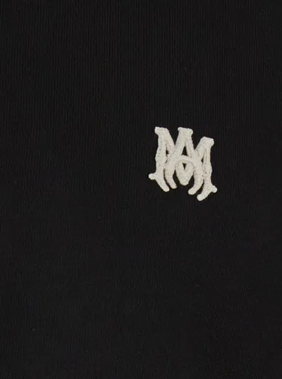 Amiri Black Crewneck T-shirt With Logo Embroidery On The Front In Cotton Man In Black