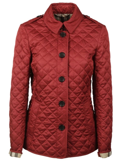 Shop Burberry Classic Quilted Jacket In Parade Red