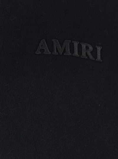 Amiri Black Hoodie With Fixed Hood And Logo Lettering On Front And Rear