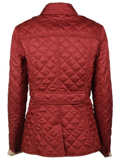Shop Burberry Classic Quilted Jacket In Parade Red