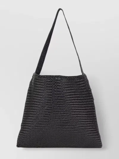 Dragon Diffusion Structured Buffalo Leather Shoulder Bag In Black