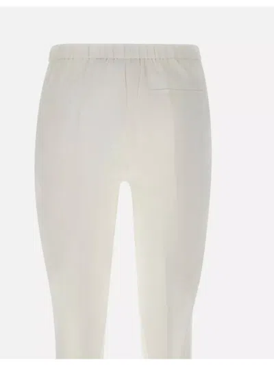 Theory Slim Fit Trousers Elasticated Waist In Neutral