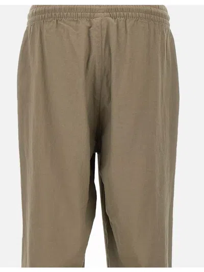 Emporio Armani Jogger Trousers With Linen And Viscose Blend In Brown