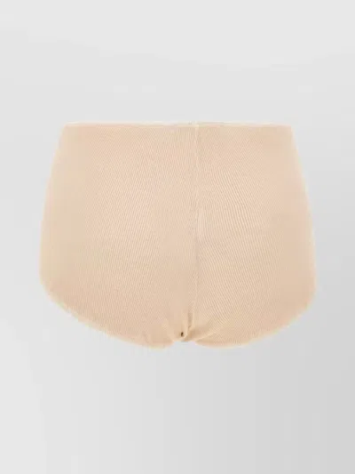 Blumarine Cotton Culotte Rhinestone Shorts In Neutral