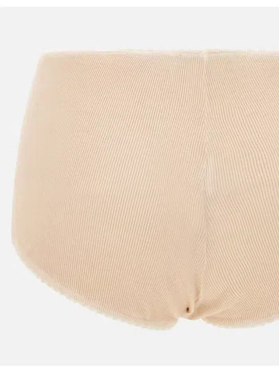 Blumarine Cotton Culotte Rhinestone Shorts In Neutral