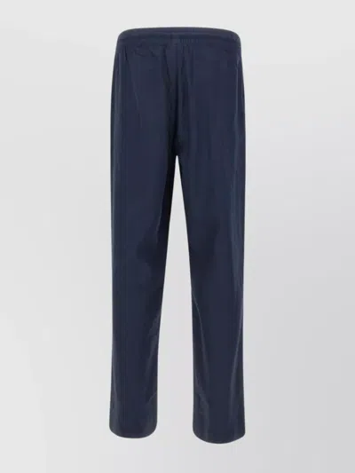 Emporio Armani Linen Viscose Blend Jogger Trousers In Blue