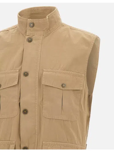 Barbour Beige 'casual Corbridge' Vest In Cotton With Pockets In Neutral