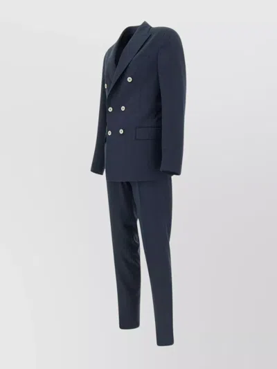 Eleventy Wool Silk Linen Tailored Suit In Blue